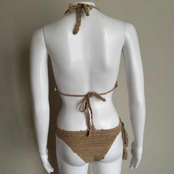 Coconut Girl Handmade Crotchet Sea Shell Bikini With Tassels Waikiki - Picture 3 of 4
